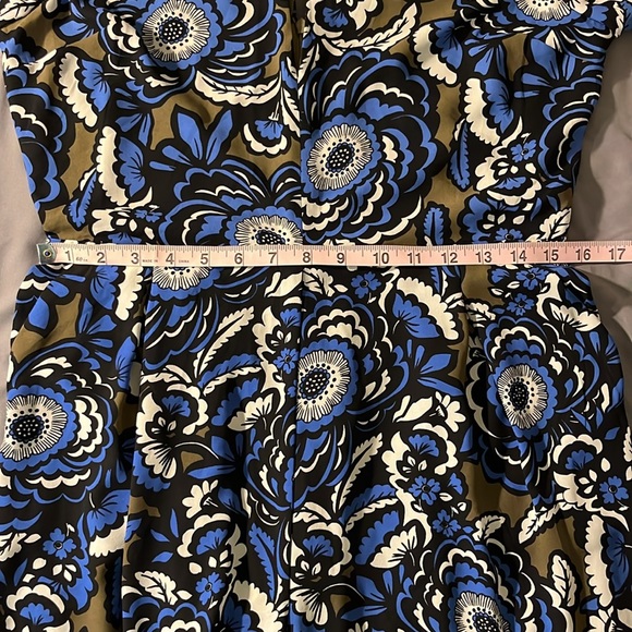 Express Womens Blue Pop Floral Culottes Jumpsuit Mid Calf Long Sleeve - Picture 8 of 16